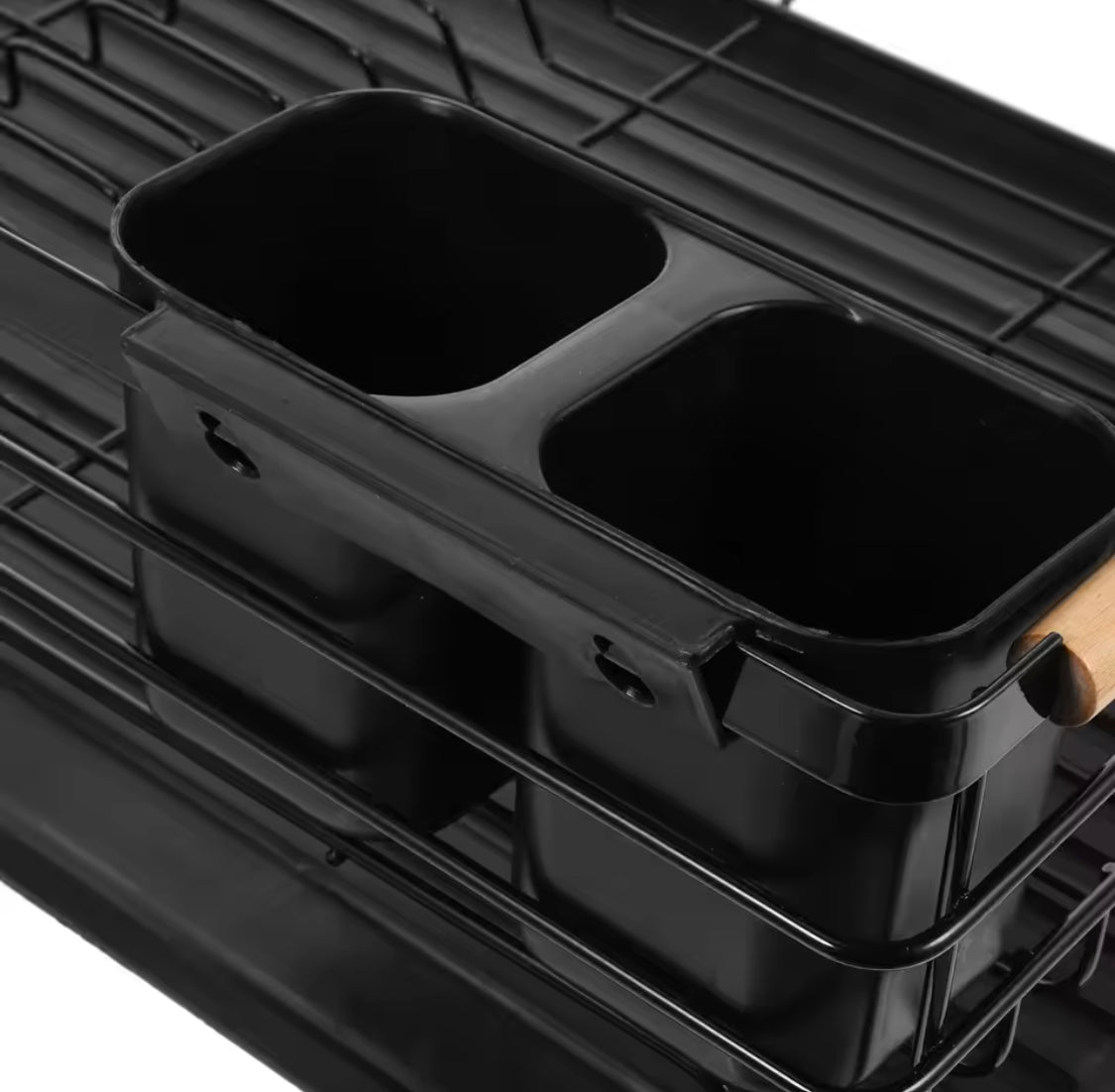 Stainless Steel Kitchen Dish Storage Rack, Wooden Handle Dish Storage Holder, Chopsticks And Utensils Holder