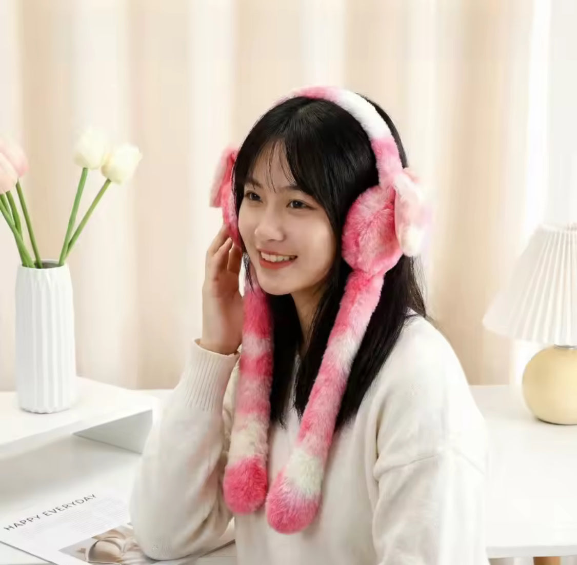 Warm Furry Ear Muffs, Colorful Rabbit Ear Covers, Cute Bunny Plush Ear Muffs, Student Ear Covers