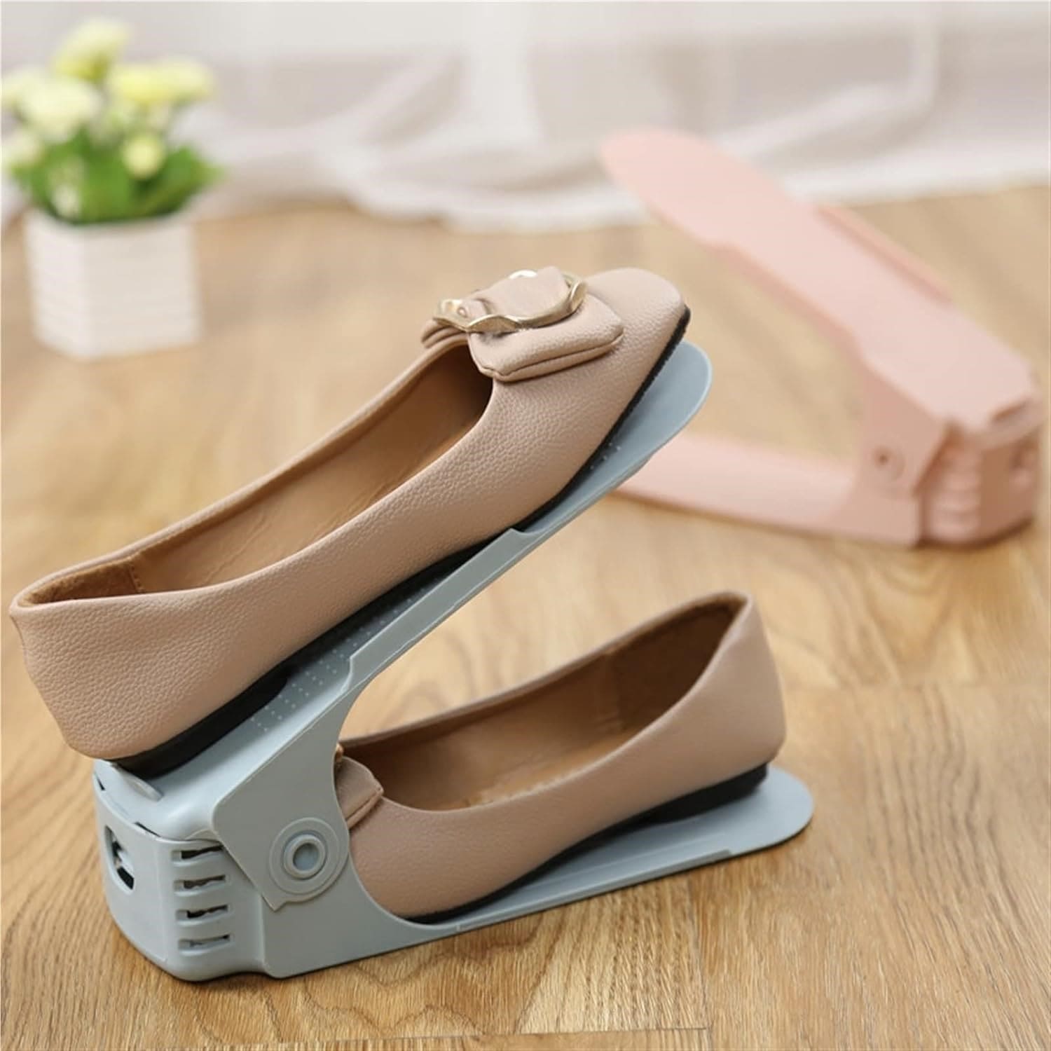 Adjustable Shoe Stacker, Shoe Slots Organizer, Shoe Slots Space