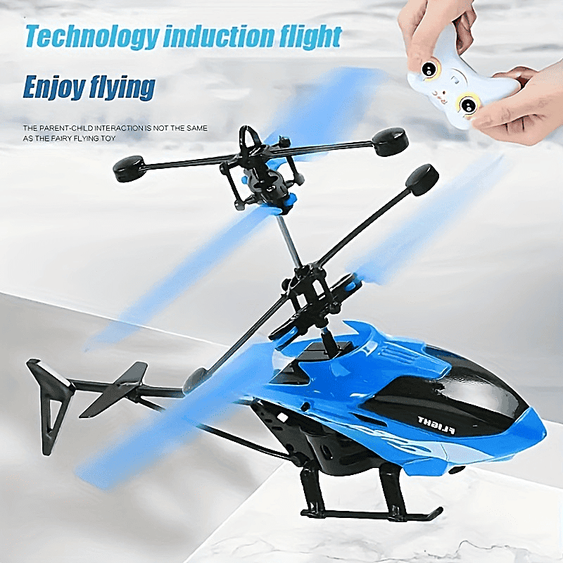Mini RC Helicopter, 2Ch Electric Rc Flying Toy, Plastic Flashing Light Plane Toy, Mini Drone Flying Helicopter, Rechargeable Hand-Sensing Drone Copter Toy, Realistic Indoor Outdoor RC Helicopter Toy