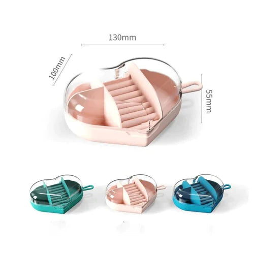 Acrylic Heart Shape Jewelry Organizer, Portable Heart Jewellery Holder, Mini Round Shape Jewellery Organizer, Necklace Earrings Rings Holder, Transparent Round Travel Jewellery Box, Multi Grid Storage Case for Earrings Rings