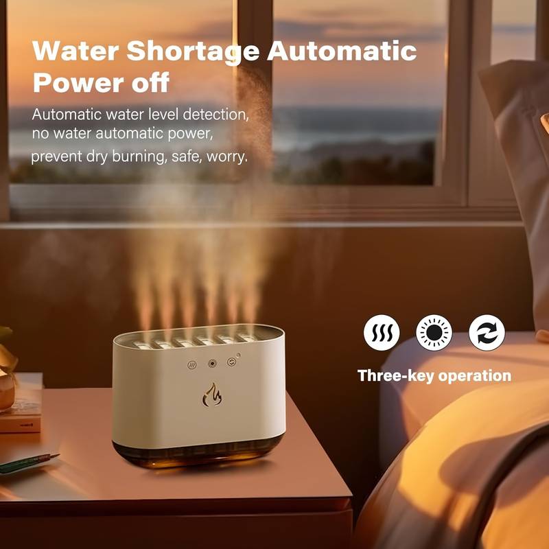 6 Nozzle Water Fogger, Dynamic Music Flame Air Humidifier, Home 900ML RGB Led Light Diffuser, Ultrasonic Cool Mist Maker Lamp Diffuser, 7 Color Aromatherapy Oil Diffuser