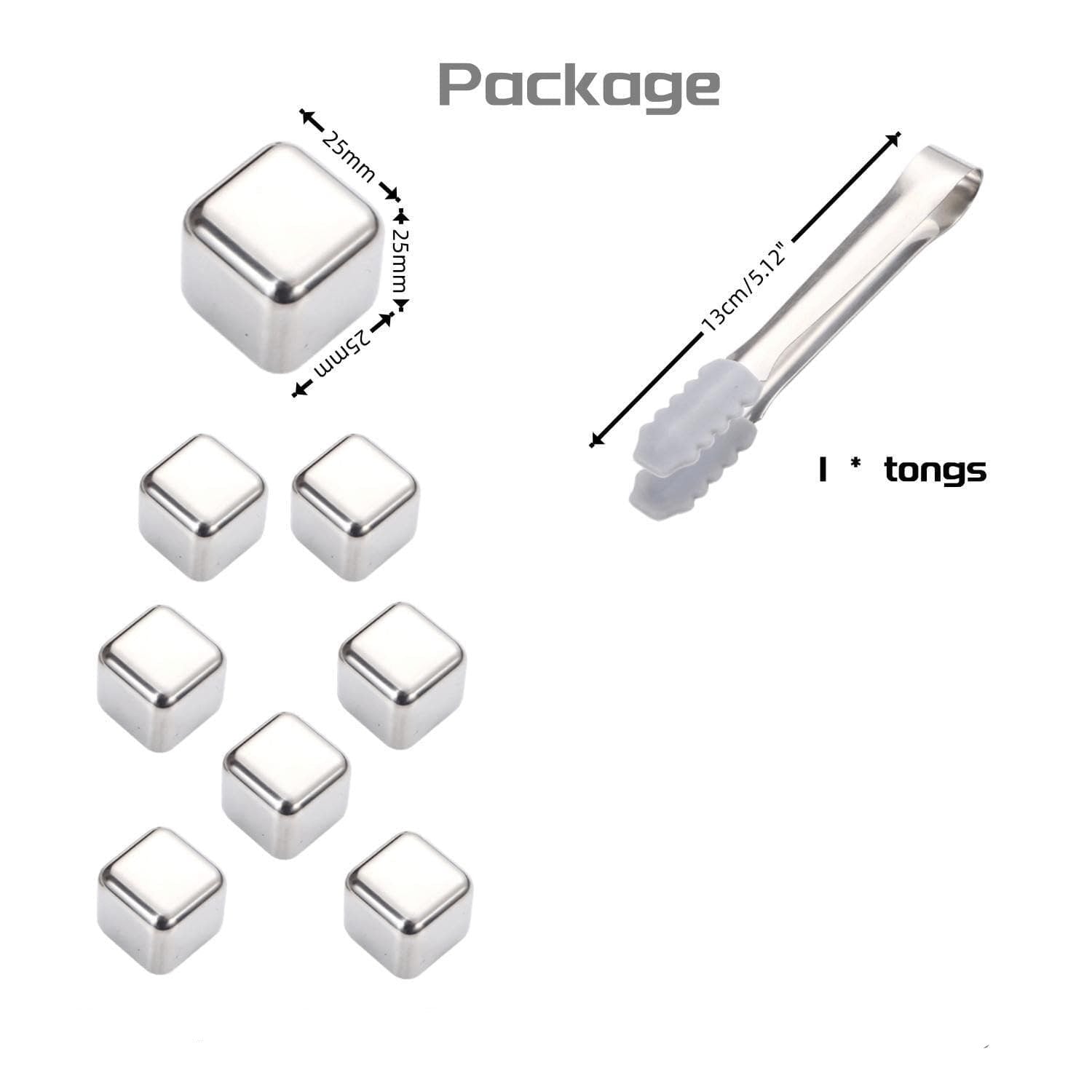 6 Grid Steel Ice Cubes With Clip, Quick Frozen Iced Square Chilling Stone, Reusable Chilling Ice Cubes, Rust-proof Ice Tartar, Multipurpose Kitchen Ice Cube With Tong
