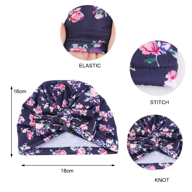 Printed Bow Beanie, Women's Slouchy Hat, Knotted Bow Hat For Women, Fashion Plush Beanie
