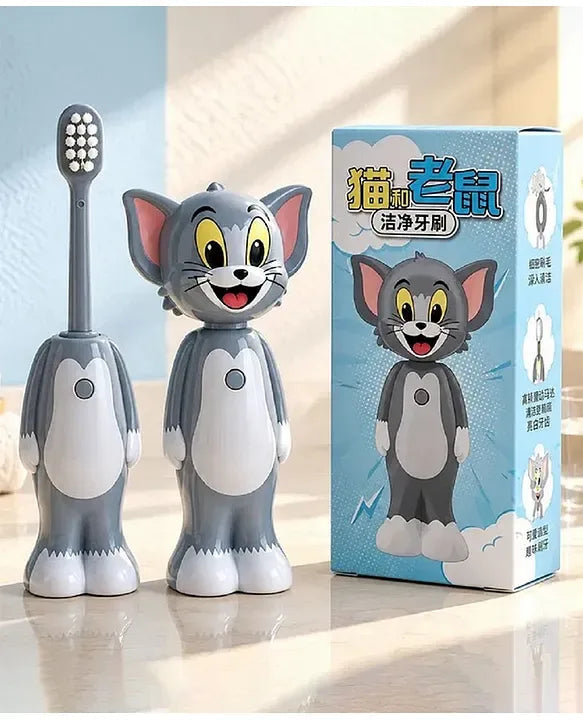 Tom and Jerry Cartoon Character Toothbrush, Adorable Cartoon Toothbrush, Tom and Jerry Kids Dental Car Toothbrush, Cartoon Cat and Mouse Toothbrush