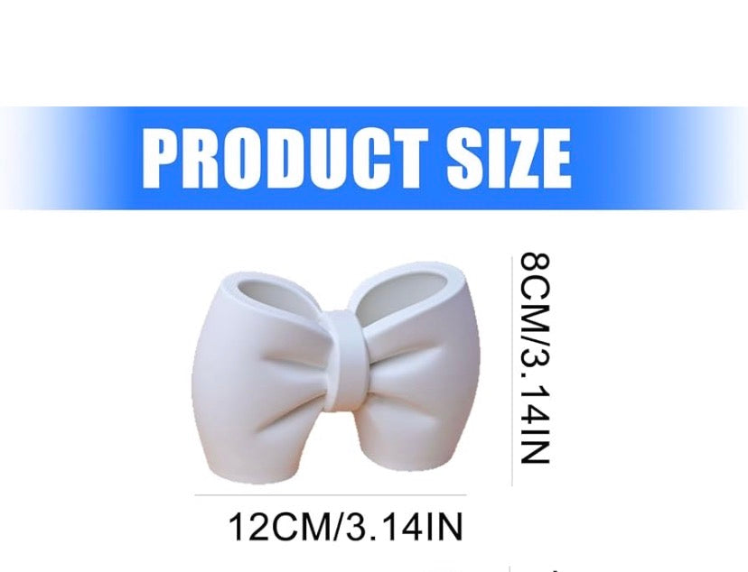 Adorable Bow Shaped Makeup Brush Organizer, Cute Bow Toothbrush and Toothpaste Holder, Multifunctional Bow Shaped Desk Organizer