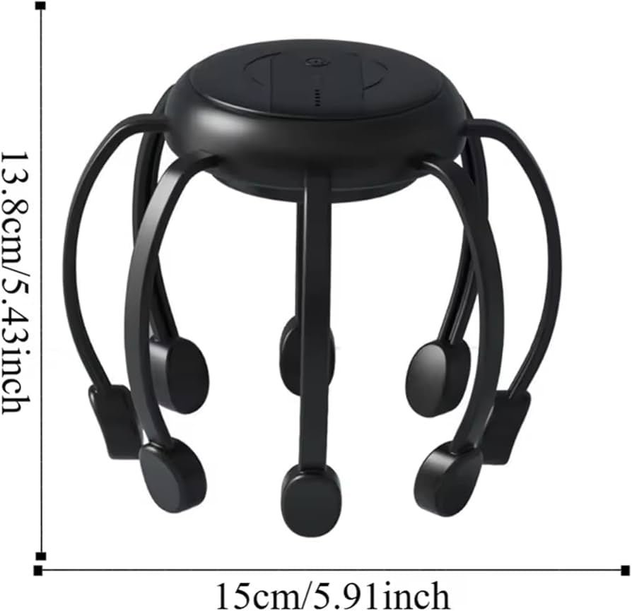 360° Rotating Octopus Head Massager, Electric Scalp Massager with 5 Modes, Rechargeable Cordless Scalp Massager, Deep Relaxation Head Massager