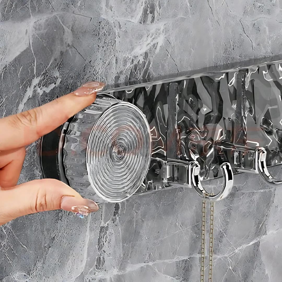Acrylic Transparent Vacuum Suction Hanger, No Drill Multipurpose Wall Hooks, Heavy Duty Suction Cup Wall Hook Rack