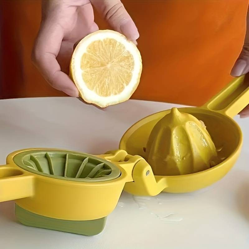 Rotational Fruity Squeezer, Hand Press Squeezer, Manual Citrus Juicer, Household Manual Press Type Juicer, Multifunctional Handheld Portable Extrusion Juicer, Dual Action Lemon Citrus Press