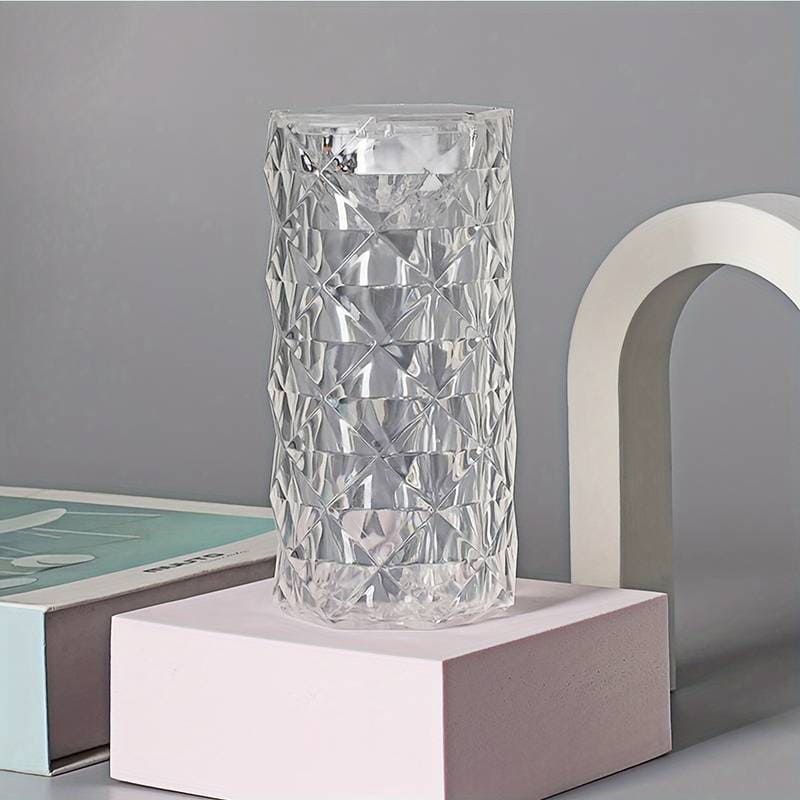 Romantic Rose Crystal Lamp, Mini Petals Diamond Table Lamp, Dimmable Golden Desk Lamp, Nordic Crystal Rechargeable Table Lamp, LED Romantic Desk Light