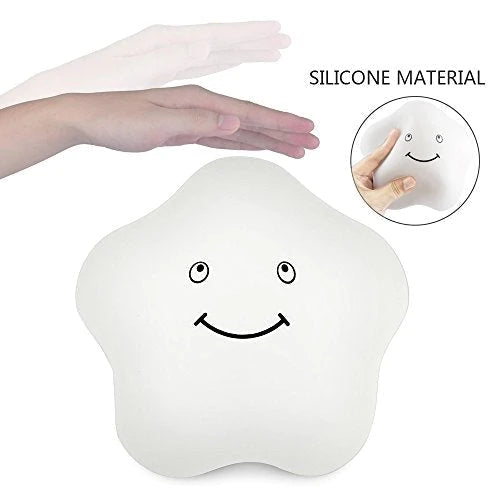 Smiling Baby Night Light, Colorful Slap Light, Silicon Star LED Lamp, Multicolor Silicon Touch Sensor Tap Light, Baby Kids Bedside Night Light, Rechargeable Soft Silicone Star LED Lamp Light