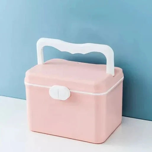 Double Layer Medicine Box, Family Travel Portable First Aid Box, Medicine Storage Box, Family Nursing Medicine Box, Large Capacity Emergency Medical Small Medicine Box