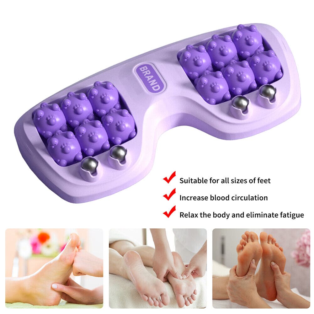 Foot Massager Roller, Home Leg Point Bead Roller Massager, Heel Foot Arch Pain Reflexology Massager, Yoga Fitness Training Muscle Relaxation Therapy Massager, Powerful Natural Stone Acupoint Foot Massager