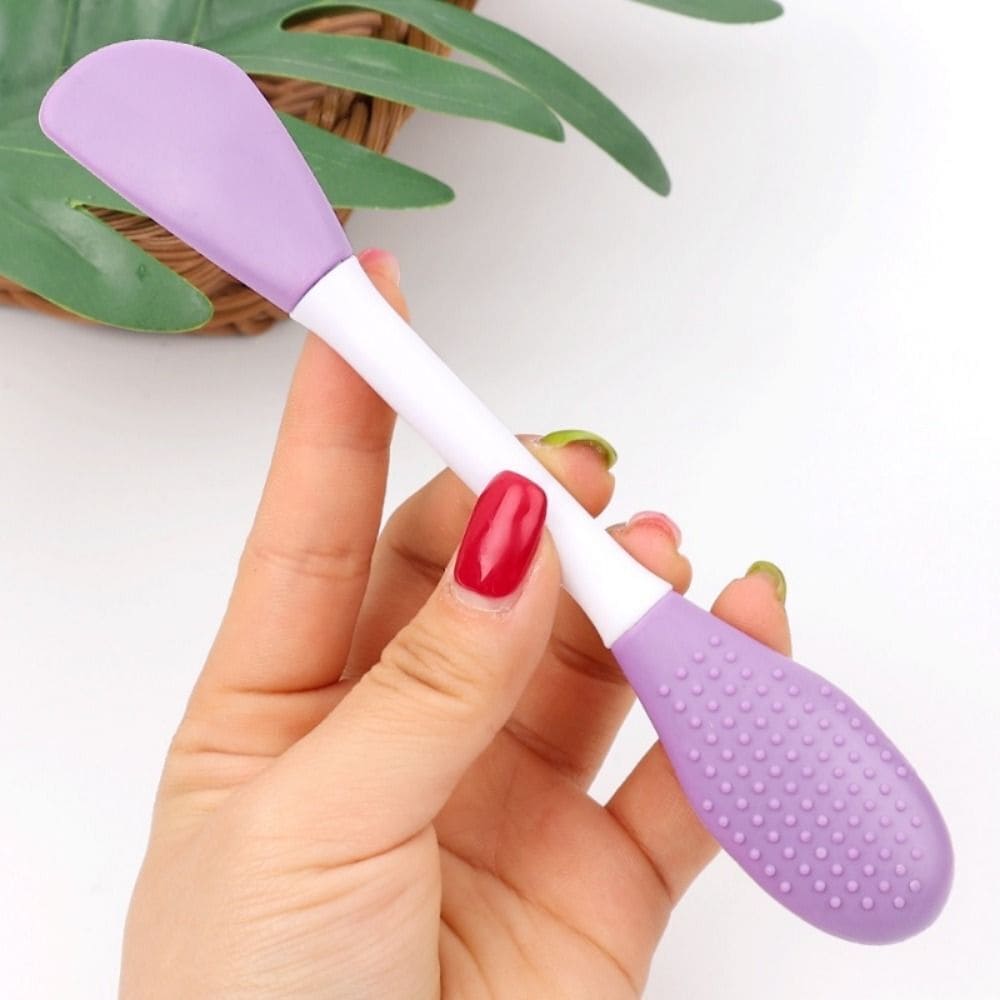 Double Head Silicon Facial Brush, Silicon Facial Massage Cleaning Brush, DIY Mud Film Scraper Facial Care Tool, Face Mask Clay Mask Applicator, Exfoliating Skin Care Home Makeup Tools