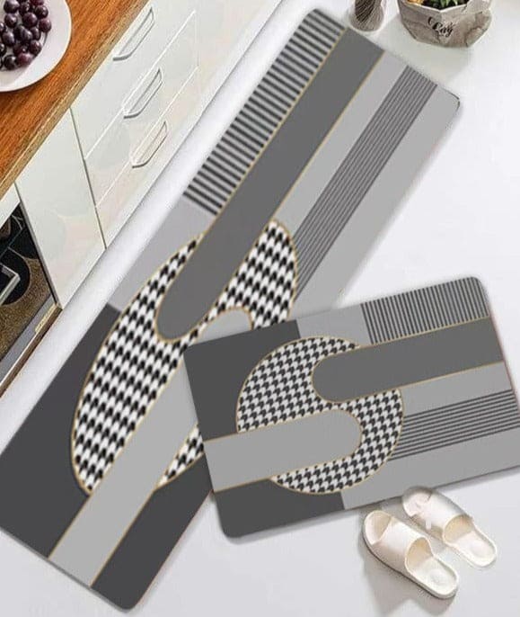 Set Of 2 Kitchen Floor Mat, Non-slip Kitchen Carpet, Kitchen Mat Bedroom Long Rug, Anti Slip Floor Mat, Modern Kitchen Mate