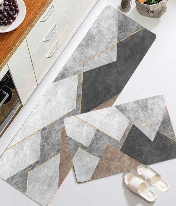 Set Of 2 Kitchen Floor Mat, Non-slip Kitchen Carpet, Kitchen Mat Bedroom Long Rug, Anti Slip Floor Mat, Modern Kitchen Mate