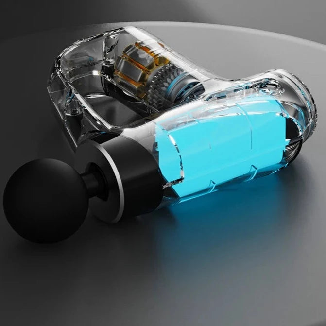 Pistol Mini Massager, 4 Head Handheld Electric Massagers, Household Mini Fascia Gun Vibration Muscle Massager, Rechargeable Handheld Muscle Massager, Fascia Massager Neck Body Massager, Portable Body Massager Gun