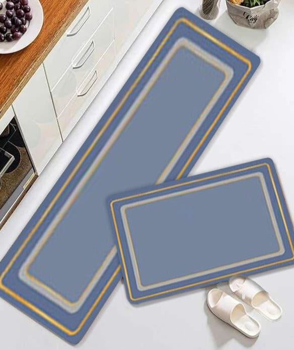 Set Of 2 Kitchen Floor Mat, Non-slip Kitchen Carpet, Kitchen Mat Bedroom Long Rug, Anti Slip Floor Mat, Modern Kitchen Mate