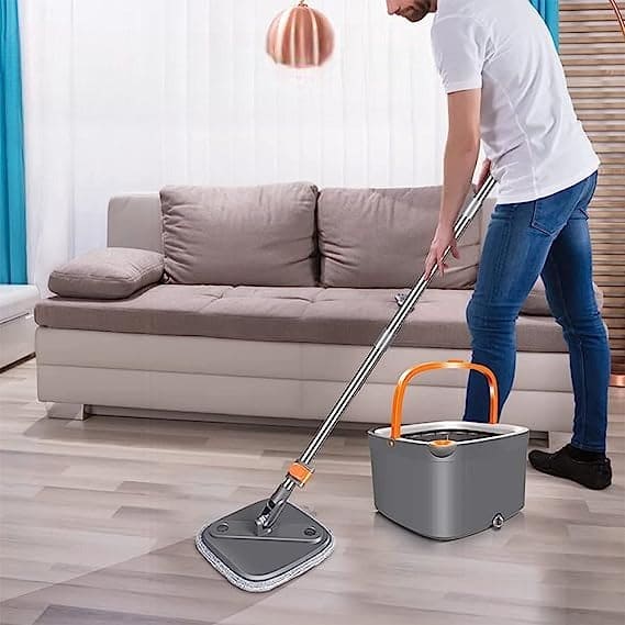 Square Bucket Mop, Double Deck Separation System Spin Mop, Hand Free Lazy Squeeze Mop, Automatic Magic Floor Mop, 360 Degree Rotating Mop, Self Wringing Flat Mop, Wet and Dry Square Mop, Multipurpose Cleaning Mop