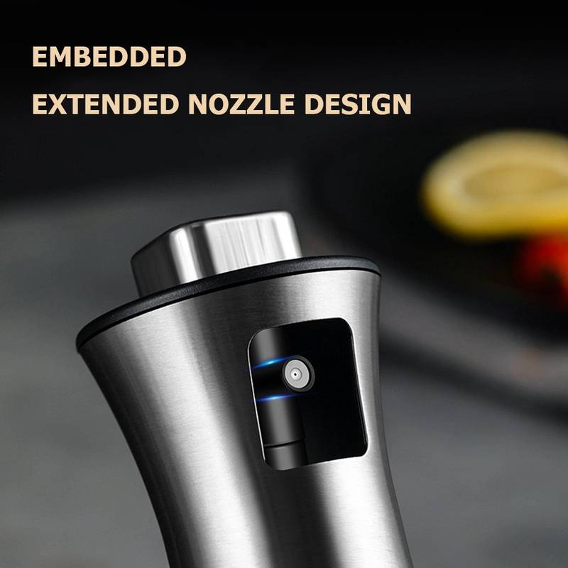 Oil Spray Pot, 200ml Cooking Oil Bottle, Stainless Steel Pump Oil Dispenser, BBQ Cookware Tool, Leak Proof Bottles with Non Slip Handle, Automatic Cap and Stopper for Kitchen Cooking