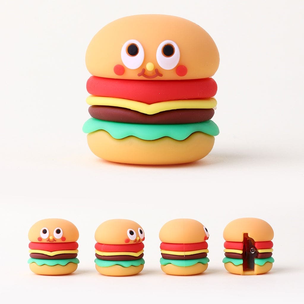 Burger Fries Pencil Sharpener, Cute Hand Mechanical Pencil Cutter, Mini Funny Expression Pencil Sharpener, Fancy Portable Pencil Sharpener