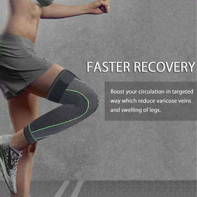 1 Pc Compression Knee Pad With Strap, Long Full Legs Sleeve, Arthritis Relief Running Gym Sport Knee Pad, Elastic Long Kneepad Brace, Warm Belt Knee Massager, Leg Self Heating Support Knee Pad