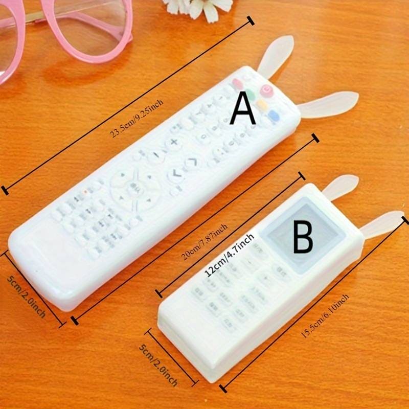 Silicon Rabbit RC Cover, Universal Home TV Remote Control Cover, Transparent Noctilucent Cover, Waterproof Clear Protector Skin Pouch Bag, Dust-proof Anti-fall Rabbit Ear Protective Case