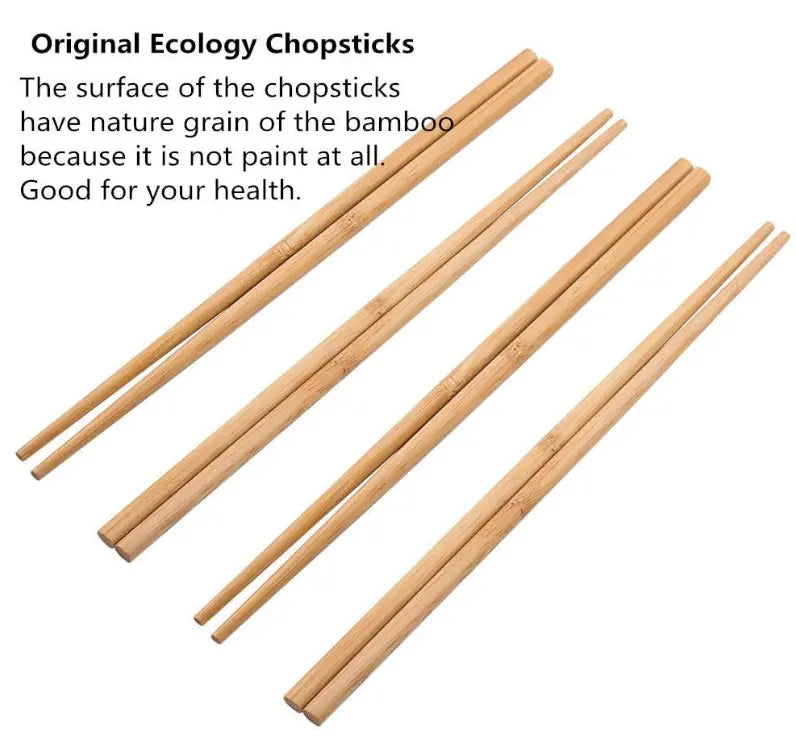Set Of 10 Bamboo Sticks, Wooden Bamboo Chopsticks, Reusable Japanese Chopsticks, Non Slip Food Chop Sticks, Natural Kitchen Chopsticks, Household Bamboo Chopsticks, Kitchen Restaurant Home Tableware