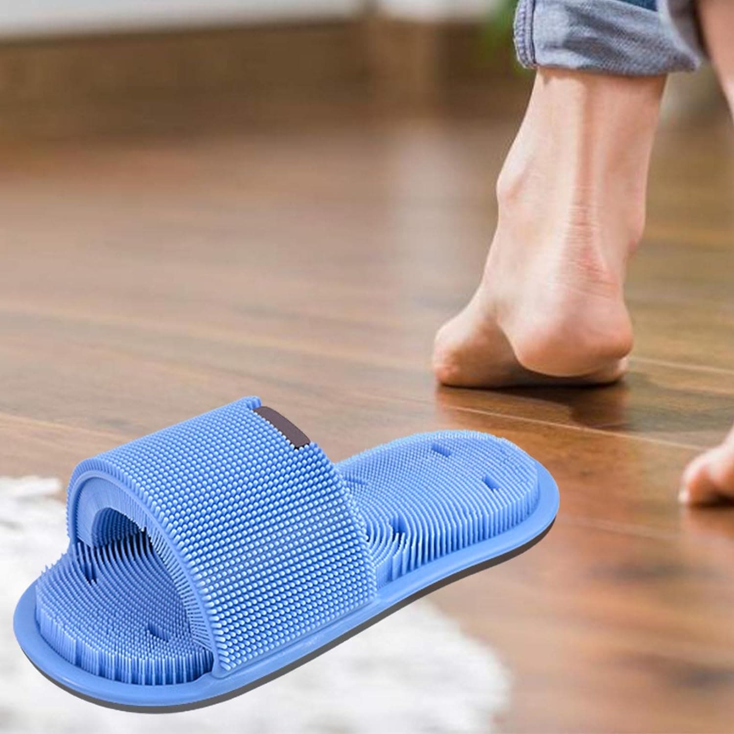 Home Massage Slipper, Foot Rubbing Silicone Slipper, Suction Cup Massager Slippers, Non Slip Suction Cup Foot Relief Massager Cleaner for Men and Women, Shower Feet Cleaning Brush