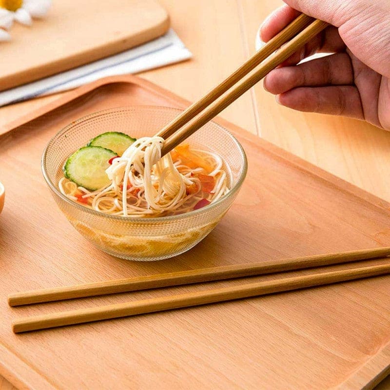Set Of 10 Bamboo Sticks, Wooden Bamboo Chopsticks, Reusable Japanese Chopsticks, Non Slip Food Chop Sticks, Natural Kitchen Chopsticks, Household Bamboo Chopsticks, Kitchen Restaurant Home Tableware