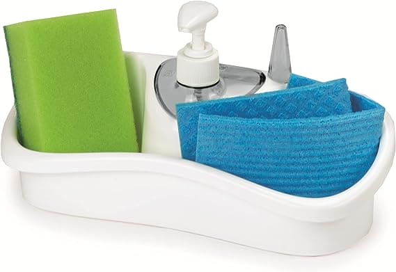 Snip Soap Dispenser With Sponge Holder, Dish Washing Soap Dispenser, Multi Utility Soap Sponge Storage for Bathroom Kitchen Basin, Titiz Soap Dispenser with Sponge Holder