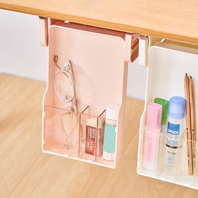 Hidden Drawer Organizer, Under Desk Drawer Storage Organizer, Under Desk Self Adhesive Hidden Drawer, Hanging Hidden Pen Box, Hidden Drawer Key Storage Box, Under Desk Student Office Stationery Box,