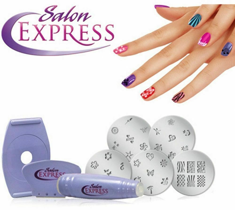 Saloon Express Nail Art Stamping Kit, Professional Nail Polish Art Kit, Decals Nail Paint Stamp