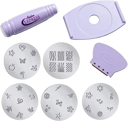 Saloon Express Nail Art Stamping Kit, Professional Nail Polish Art Kit, Decals Nail Paint Stamp