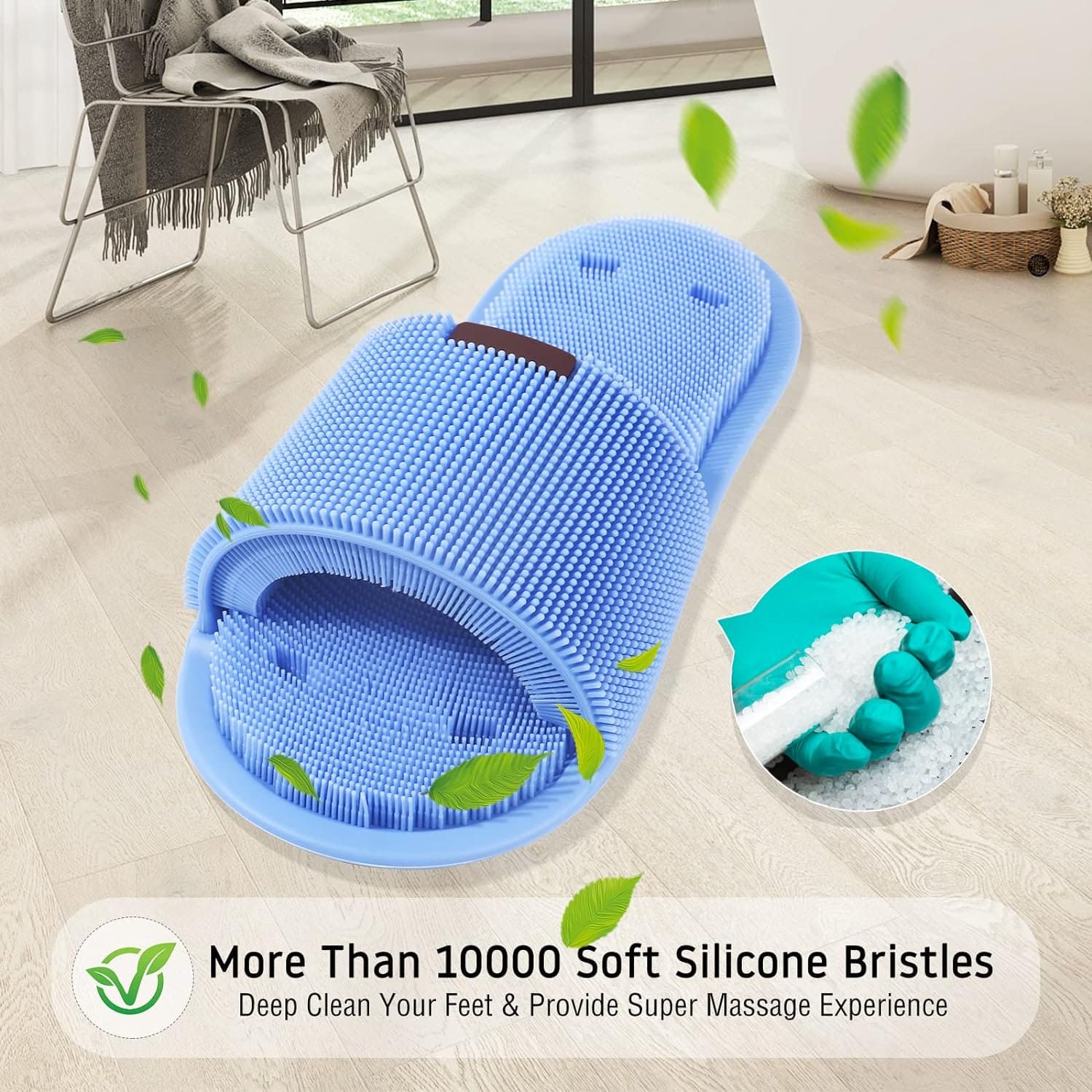 Home Massage Slipper, Foot Rubbing Silicone Slipper, Suction Cup Massager Slippers, Non Slip Suction Cup Foot Relief Massager Cleaner for Men and Women, Shower Feet Cleaning Brush