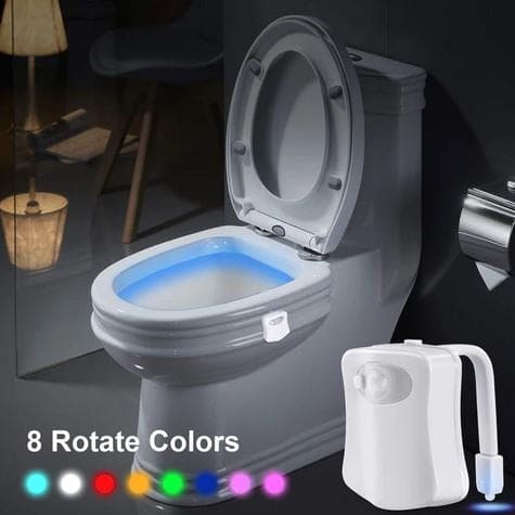 LAVAED Motion Sensor Toilet Night Light Home Toilet Light Bathroom Body  Motion Sensor Toilet Bowl Seat Light Lamp 8-Color Changes (1 Pack)