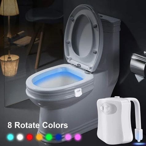 Toilet Bowl Led Sensor Lamp, Bathroom Colorful Motion Sensing Night Light, Multicolor Toilet Bowl Seat Lamp for Bathroom, Toilet Rgb Inside Light, Motion Sensor Activated Glow for Toilet Bathroom Bowl