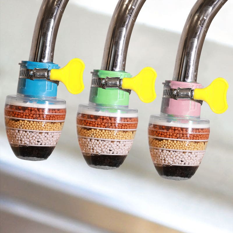 Water Purifier Tap, Water Filter Nozzle, Household Kitchen Home Carbon Faucet, Multi Layer Fine Faucet Filter, 6 Layer Faucet Filter, Universal Kitchen Faucet Water Tap Heads, Anti Spill Water Saving Water Filter for Kitchen Home Bathroom