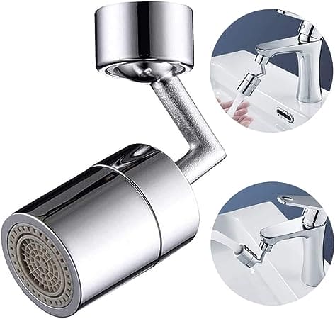 Universal Splash Filter Faucet, 720° Swivel Faucet Spray Head, Rotatable Extension Faucet Filter Nozzle, Kitchen Bathroom Pressurized Extension Foaming Faucet, Swivel Sink Chrome Faucet Aerator for Face, Eyewash, and Gargle