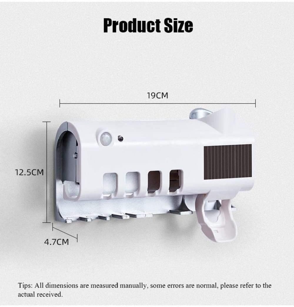 Smart UV Toothbrush Sterilizer, Ultraviolet Light Toothbrush Sterilizer, Automatic Toothpaste Squeezer Dispenser, Wall Mount Toothpaste Dispenser Home Bathroom Accessories, Electric Toothbrush Holder With Toothpaste Dispenser