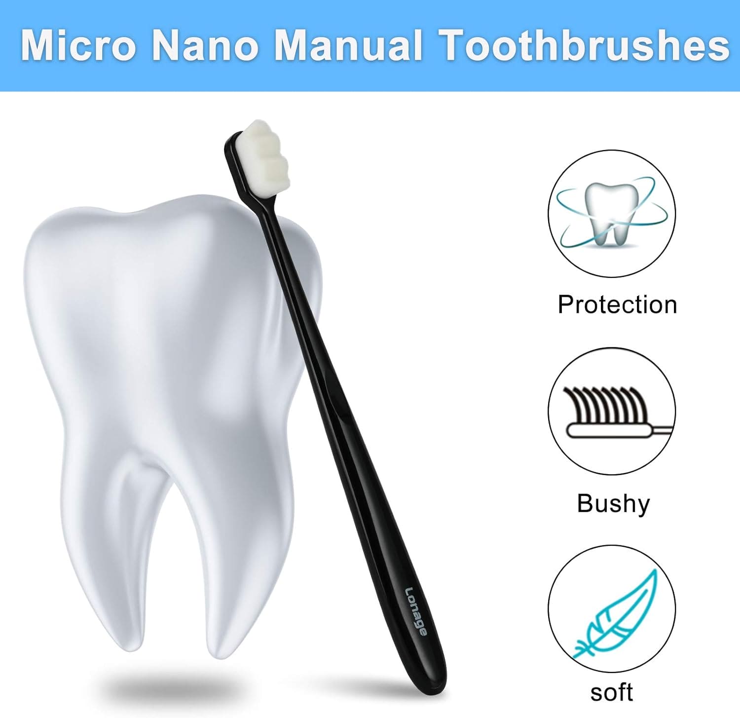 Wave Nano Bristle Toothbrush, Ultra Fine Soft Toothbrush, Oral Hygiene Tools Brush, Manual Dental Oral Care Brush, Adult Teeth Cleaning Toothbrush, Million Nano Bristle Teeth Cleaning Tool, Soft Floss Toothbrush Bristles for Sensitive Gums