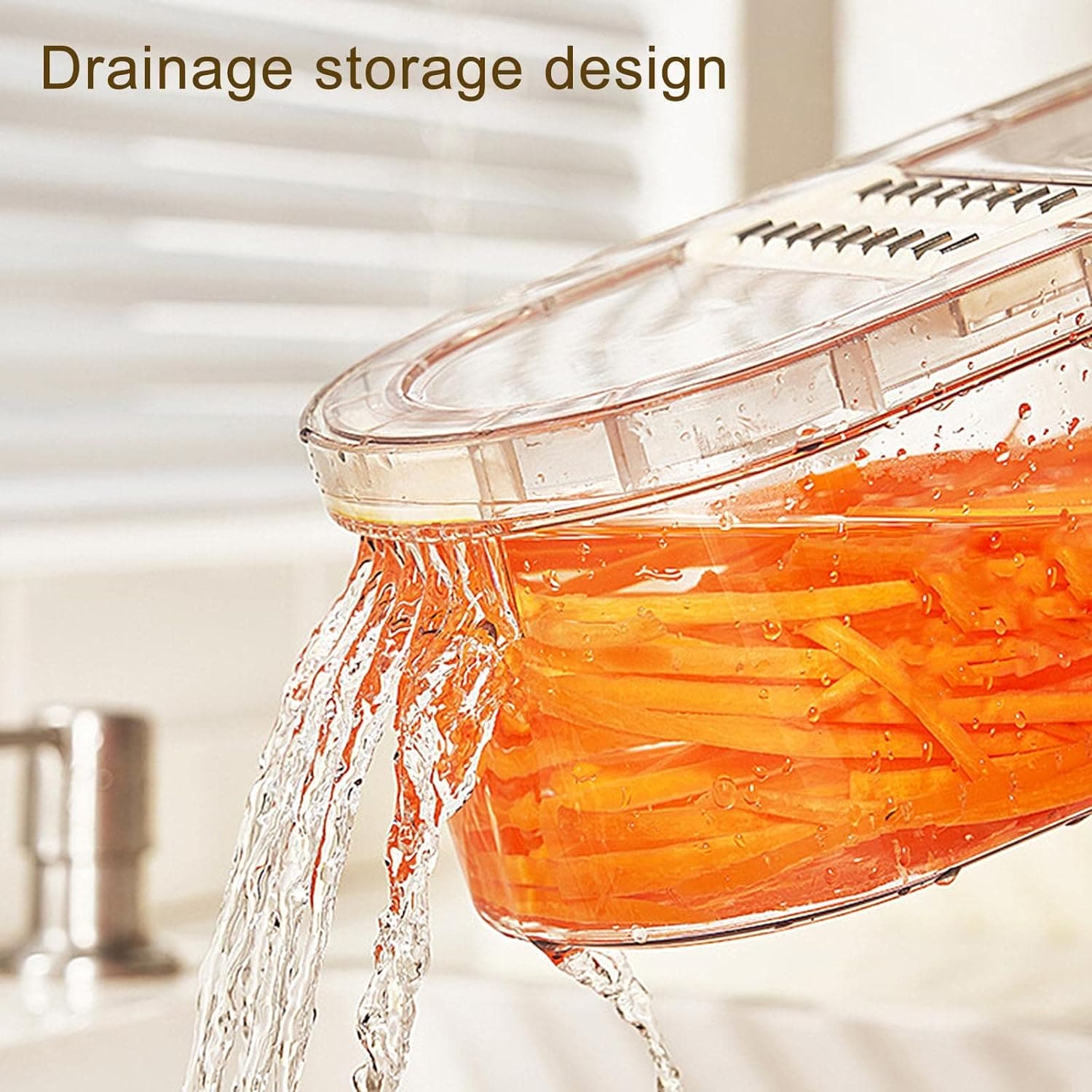 Multifunctional Vegetable Stinger, Vegetable Slicer Chopper Cutter Shredder with Storage Box, Vegetable Cutter With Basket, Hand Guard Potato Grater With Storage, Vegetable Chopper With Container, Transparent Slicer Shredder And Cutter