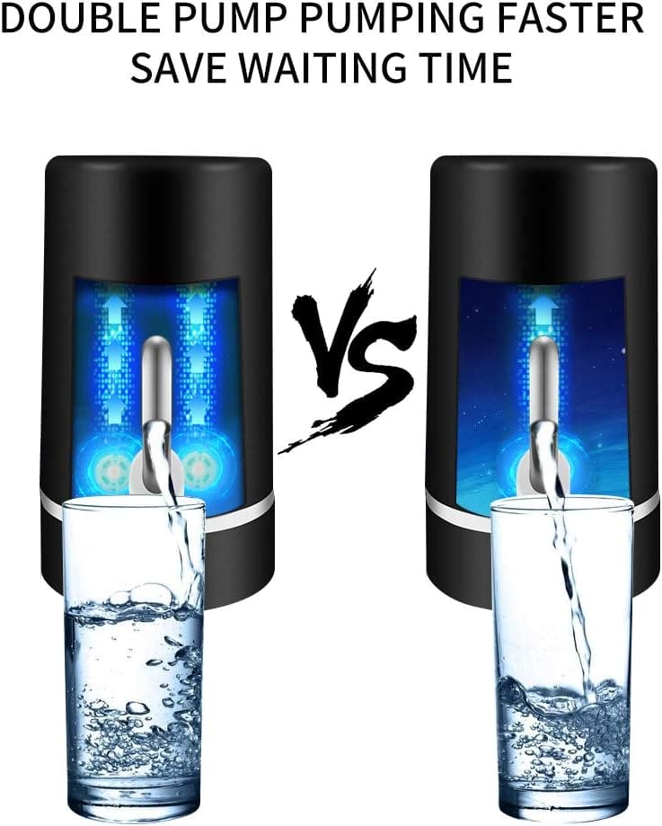 Double Pump Water Dispenser, Portable Intake Water Dispenser, Universal Pumping Artifact Bucket, Electric Rechargeable Low Noise Water Bottle Dispenser, Simple Drinking Water Bottle Pump