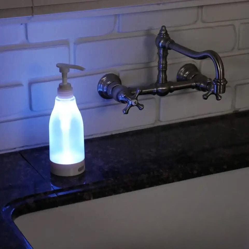 LED Soap Dispenser, 7 Soothing Color Hand Sanitizer, Automatic Liquid Soap Dispenser, Sensor Soap Dispenser, Night Light Soap Dispenser For Kitchen Bathroom, Liquid Containers Bottle With Night Light, Plastic Hand Soap Dispensers