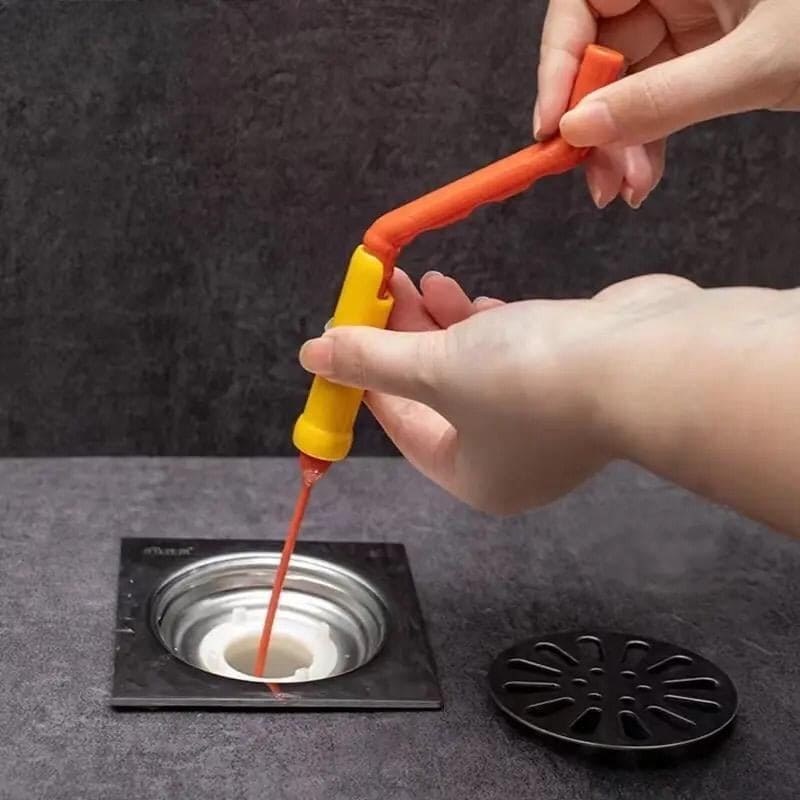 Flexible Sink Cleaning Brush, Pipe Draining Brush With Rotating Handle, Drain Weasel Sink Snake Cleaner with New Molded Tip, Clog Plug Hole Remover Tool, Multifunctional Cleaning Claw Hair Catcher, Kitchen Bathroom Cleaning Tools