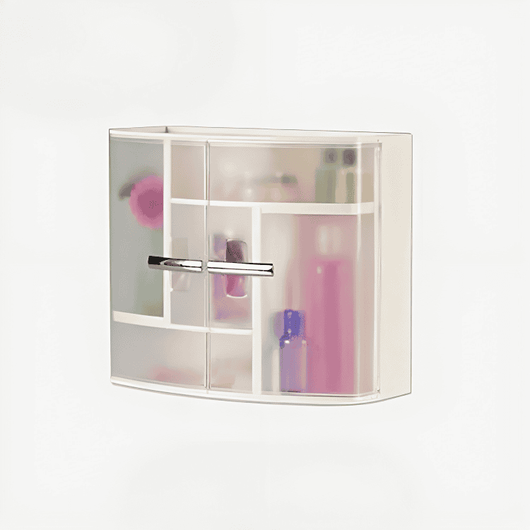 Plastic Bathroom Cabinet, Wall Mounted, Hanging Bathroom Storage Cabinet, Multipurpose Cabinet with Doors and Shelves, Wall Mounted Washroom Cabinet, Over The Toilet Cabinet, Kitchen Bathroom Storage Shelve