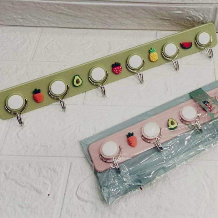 Fruity Home Wall Hooks, Multifunction Storage Hooks, Wall Door Organizer for Bathroom And Kitchen, Space Saving Kitchen Bathroom Hanger, 35cm Adhesive Hanger