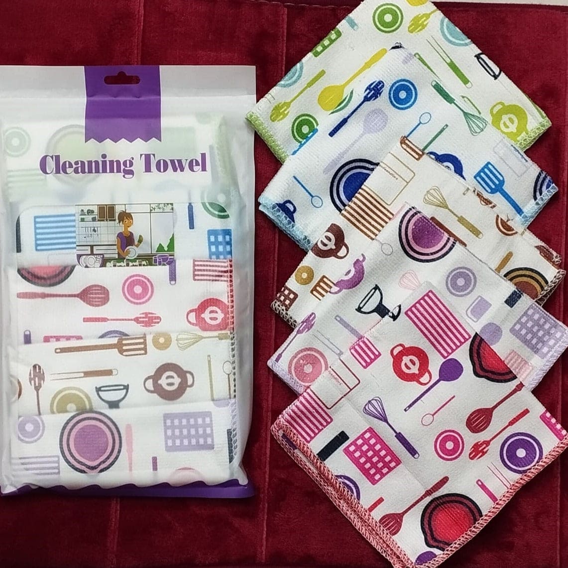 Set Of 5 Cleaning Cloth, Cham Cleaning Microfiber Cloth, Unique Living Magic Towel, Quick Dry Cleaning Towel, Car and Home Cleaning Dusting Wiping, All Purpose Cleaning