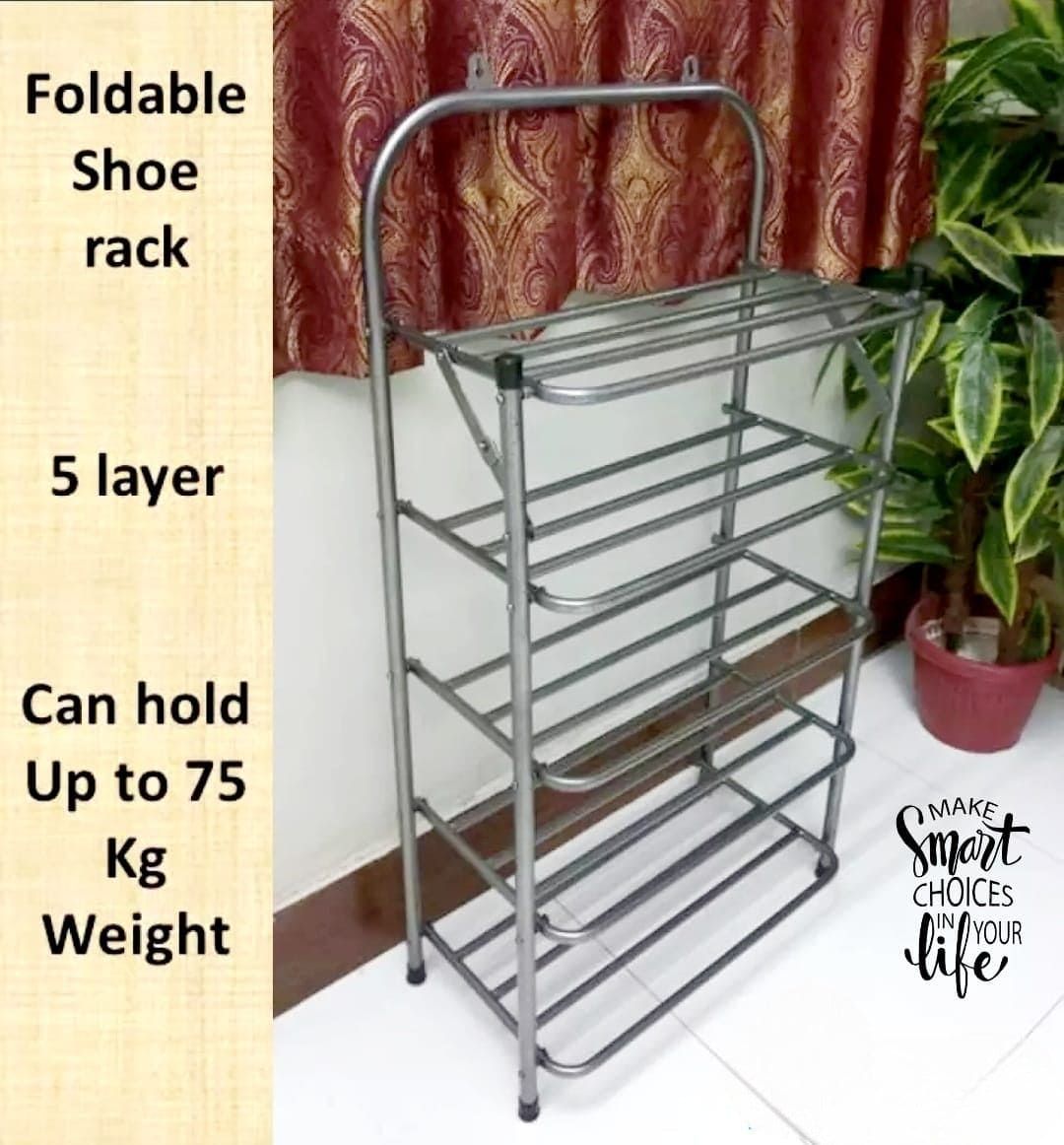 Folding Shoe Rack, Iron Pipe Multi Tier Shoe Rack, Multifunctional Storage Organizer, Dormitory Door Simple Shoe Organizer,