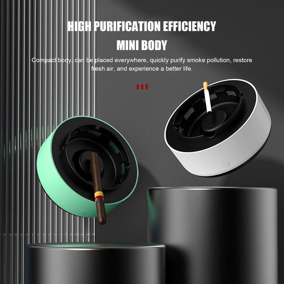 Smart Smoke Ashtray, Smoke Removal Air Purification Ashtray, Automatic Purifier Ashtray, Electronic Intelligent Smoking Gadget, Smoke Suction Ashtray For Home Office And Car, Portable Smoke Grabber for Cigarettes
